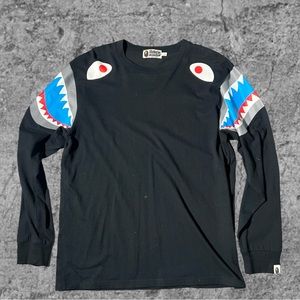 Turquoise & Black Bathing Ape Long-sleeve Size Large (Used Like New)